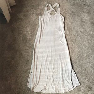 Neutral striped maxi dress